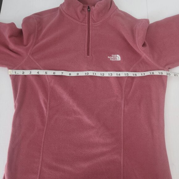 Women's The North Face TKA 100 1/4 zip Pullover Rose/Blush Large - Picture 9 of 16
